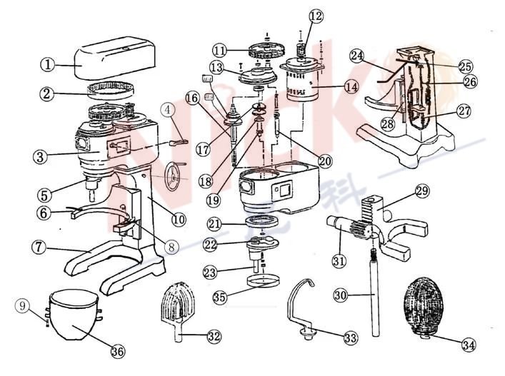 Nicko's 3 Function planetary mixer 20L parts and components