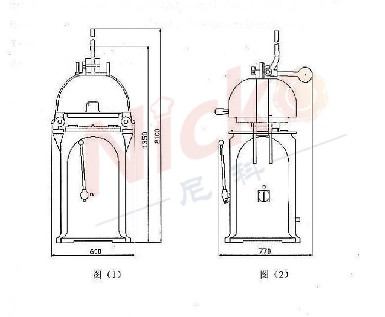 Automatic Rounder and Divider Machine Dough Cutting Machine dimensional drawing